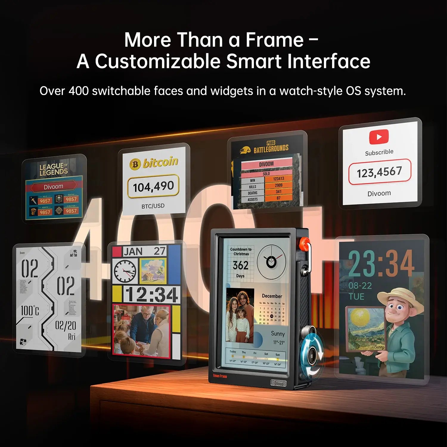 DIVOOM Times Frame Transparent Digital Picture Frame