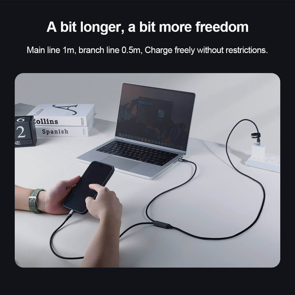 NILLKIN DualPower 2 in 1 Charging Cable Type-C to Type-C 100W & Lightning 27W