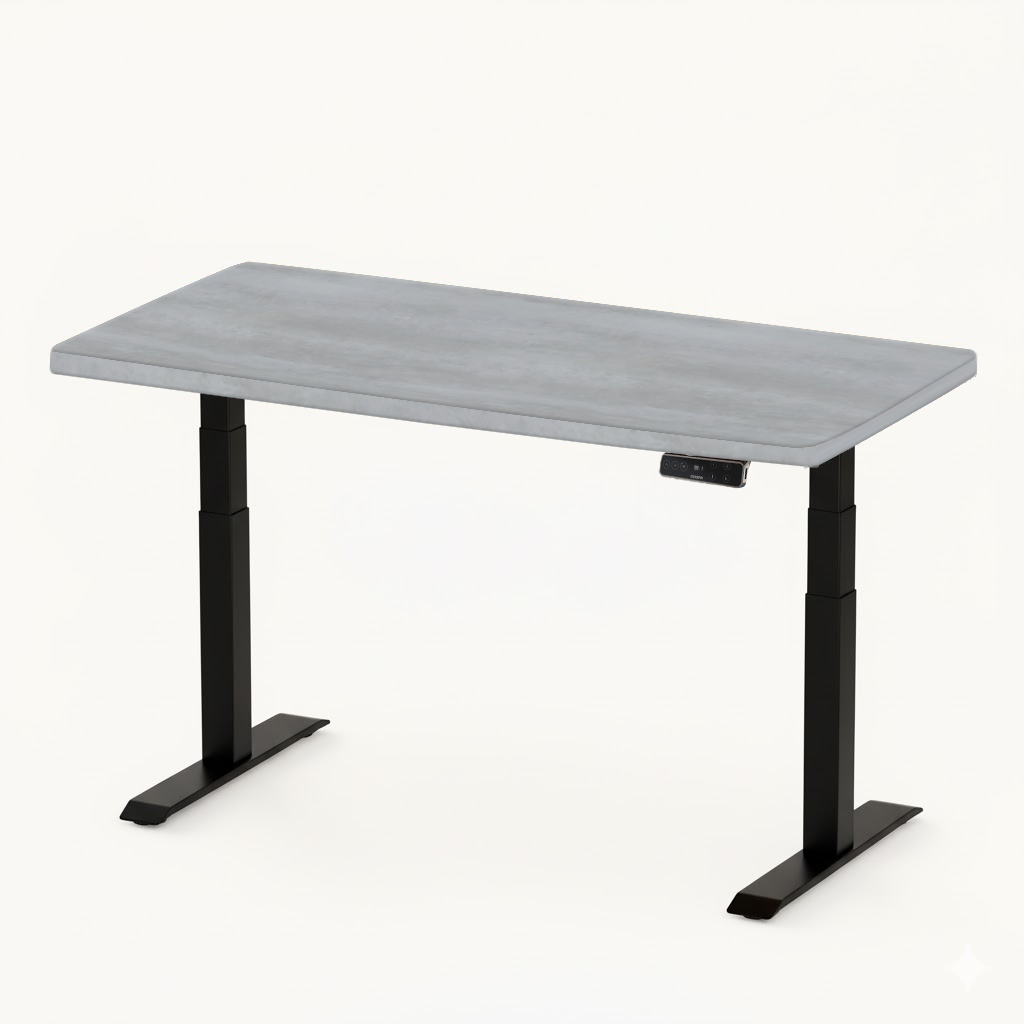 FlexiSpot E7 - Dual Motor Premium Standing Desk With Black Frame - Silver Ash