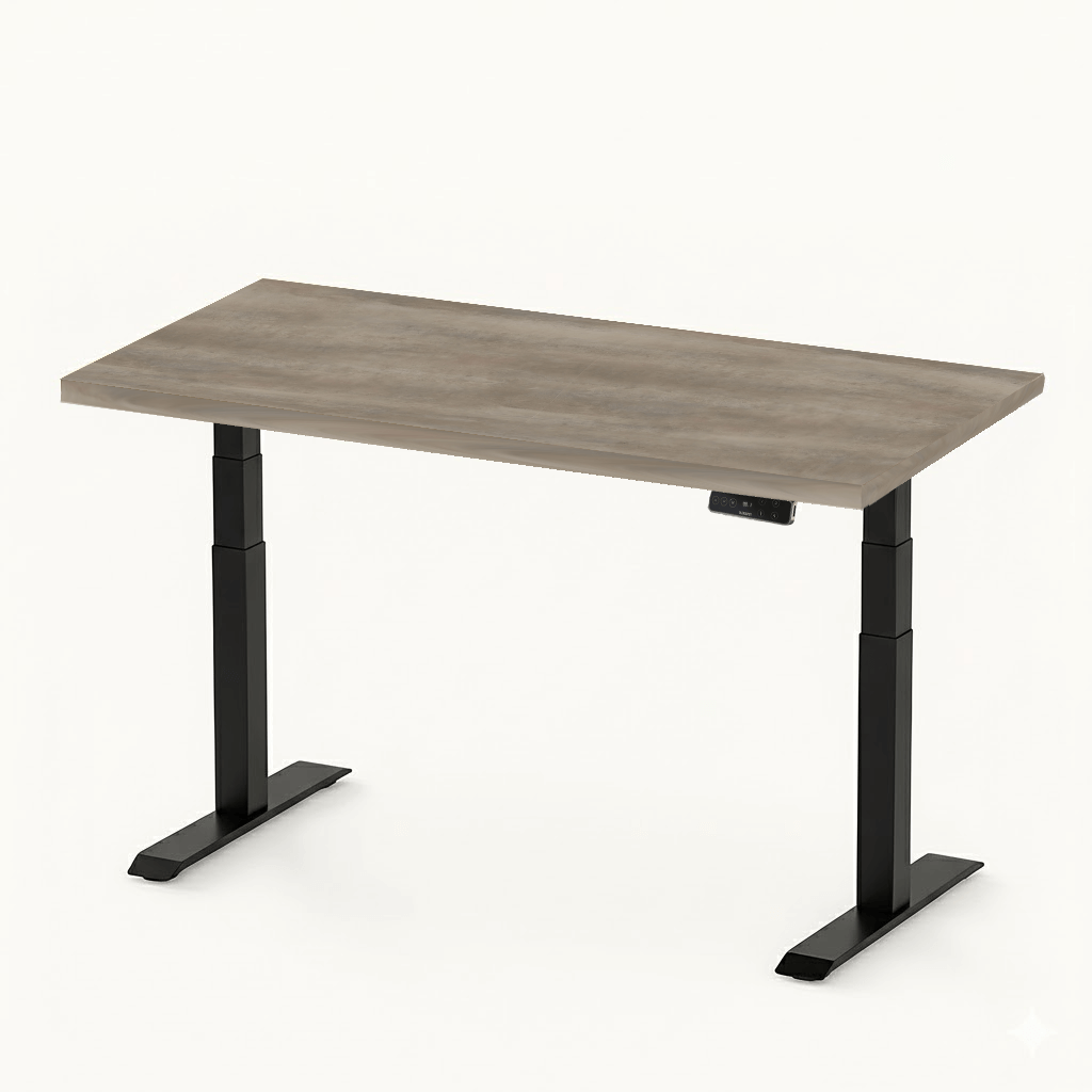 FlexiSpot E7 - Dual Motor Premium Standing Desk With Black Frame - Desert Ash