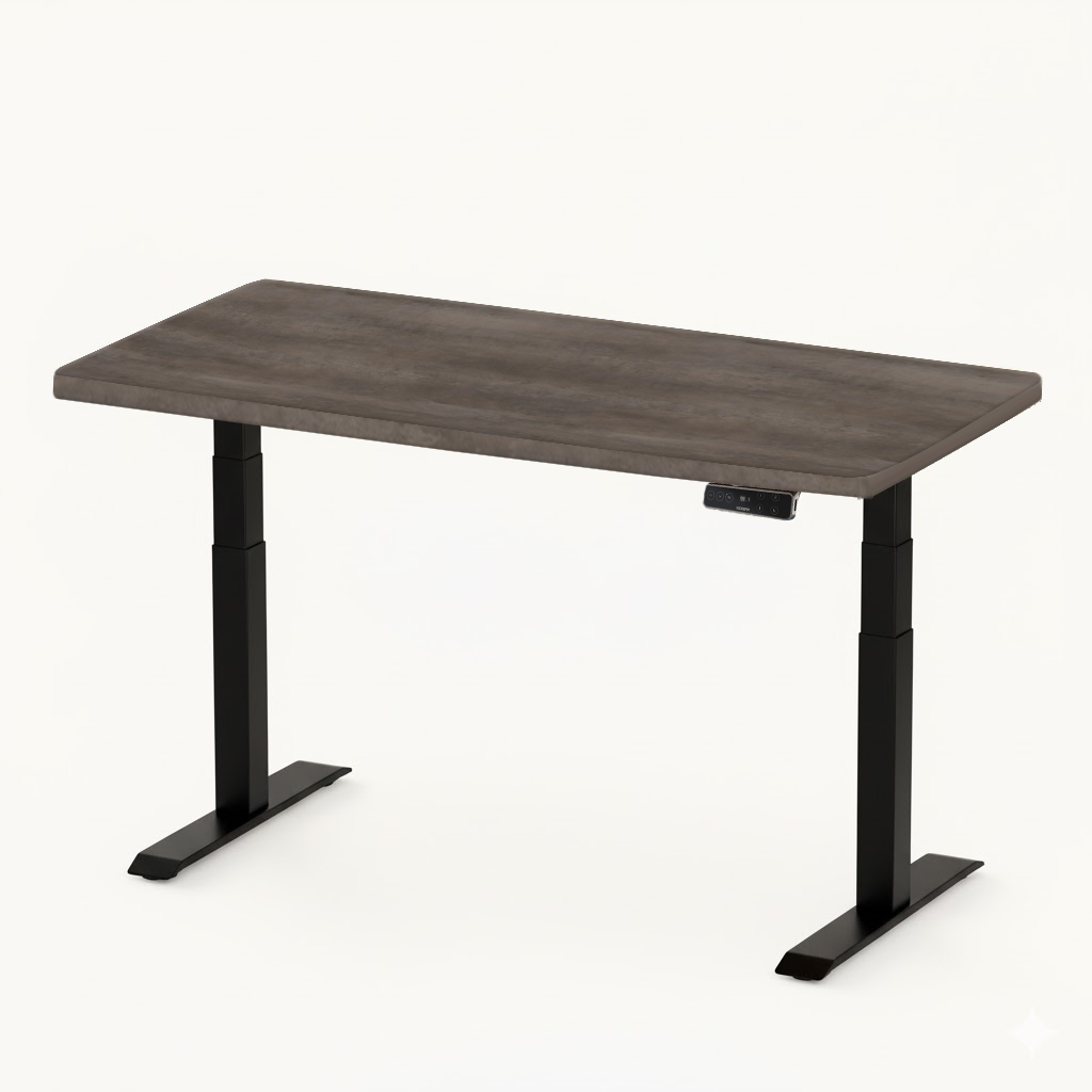 FlexiSpot E7 - Dual Motor Premium Standing Desk With Black Frame - StoneWood