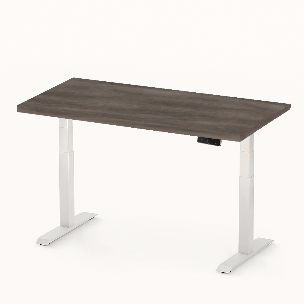 FlexiSpot E7 - Dual Motor Premium Standing Desk With White Frame - StoneWood