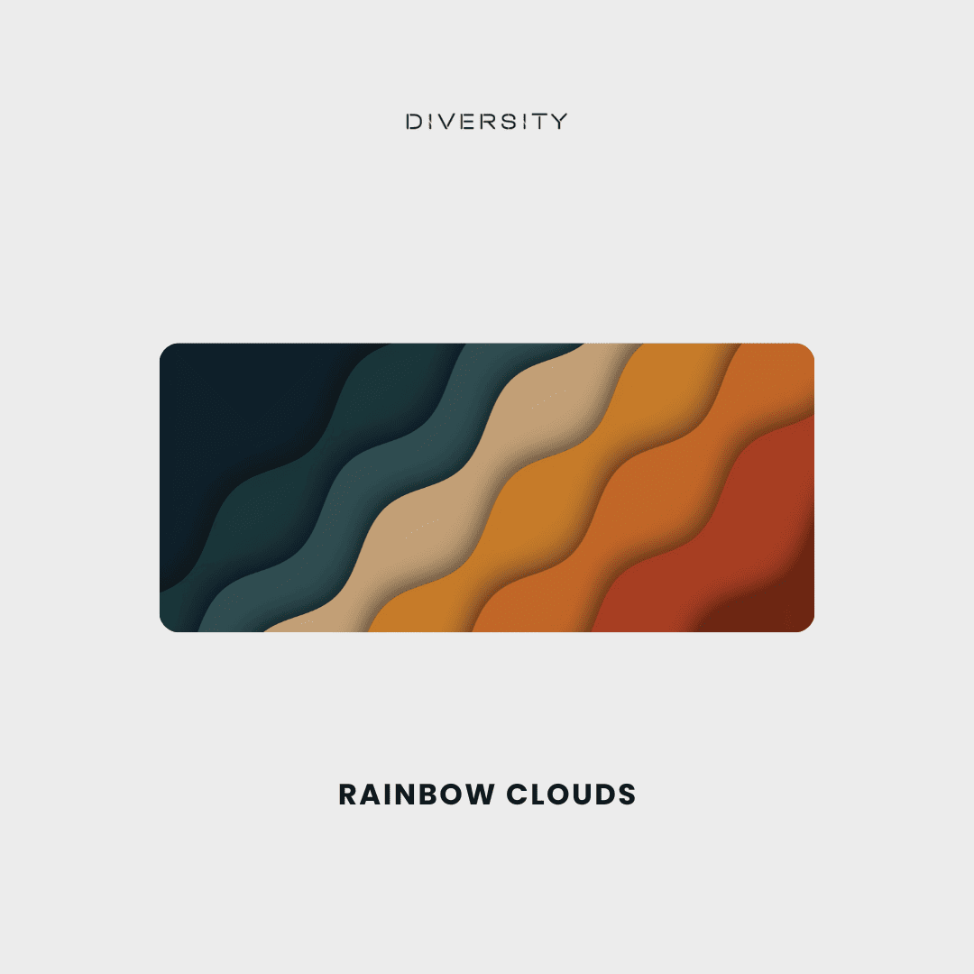 Printed Leather Desk Mat - Rainbow Clouds