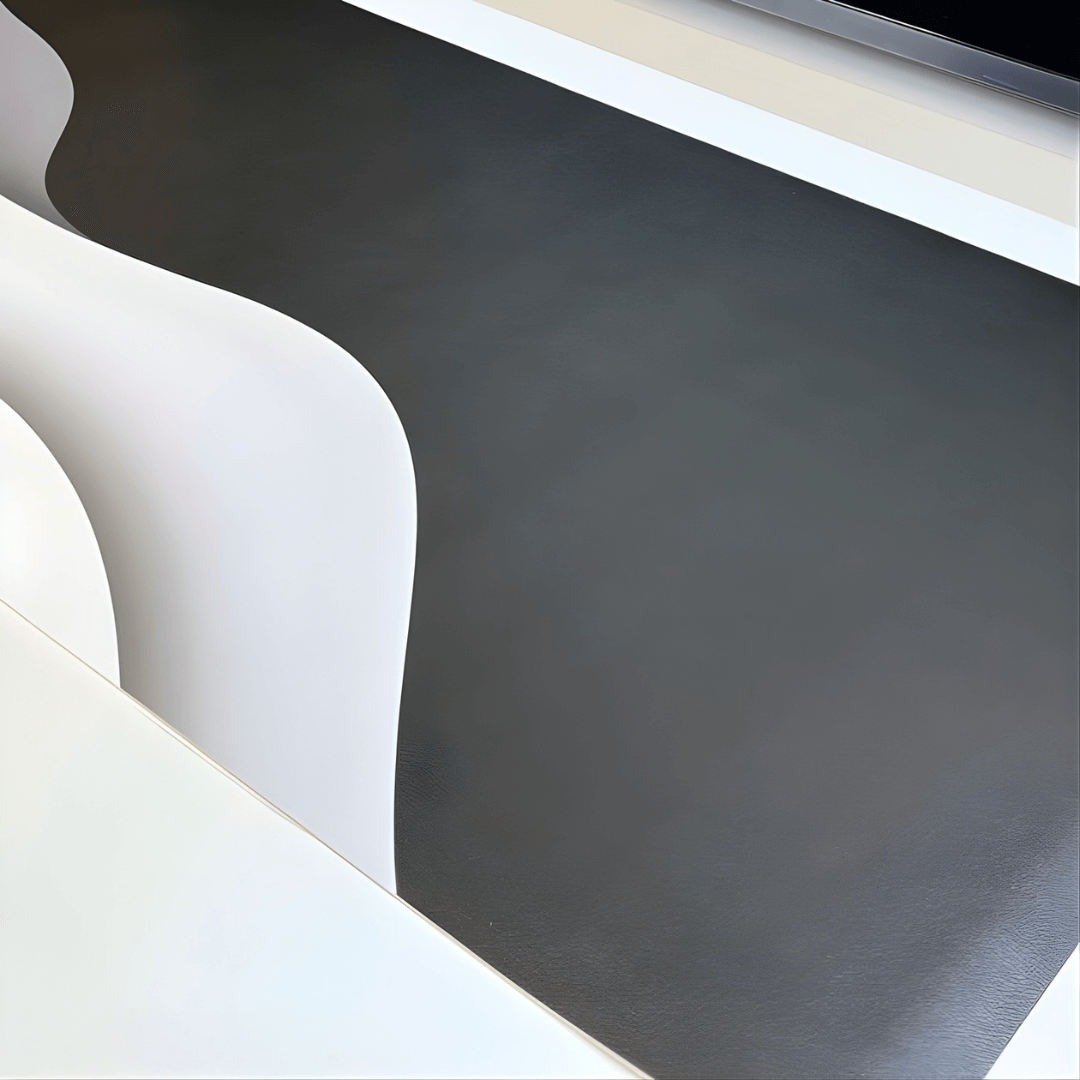 Printed Leather Desk Mat - Black Clouds