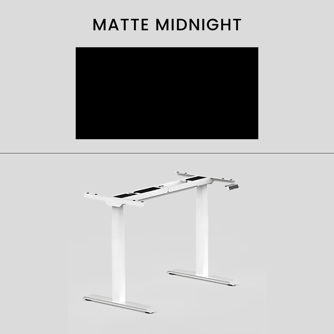 FlexiSpot E7 - Dual Motor Premium Standing Desk With White Frame - Matte Midnight