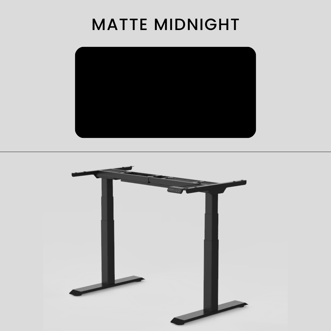 FlexiSpot E7 - Dual Motor Premium Standing Desk With Black Frame - Matte Midnight