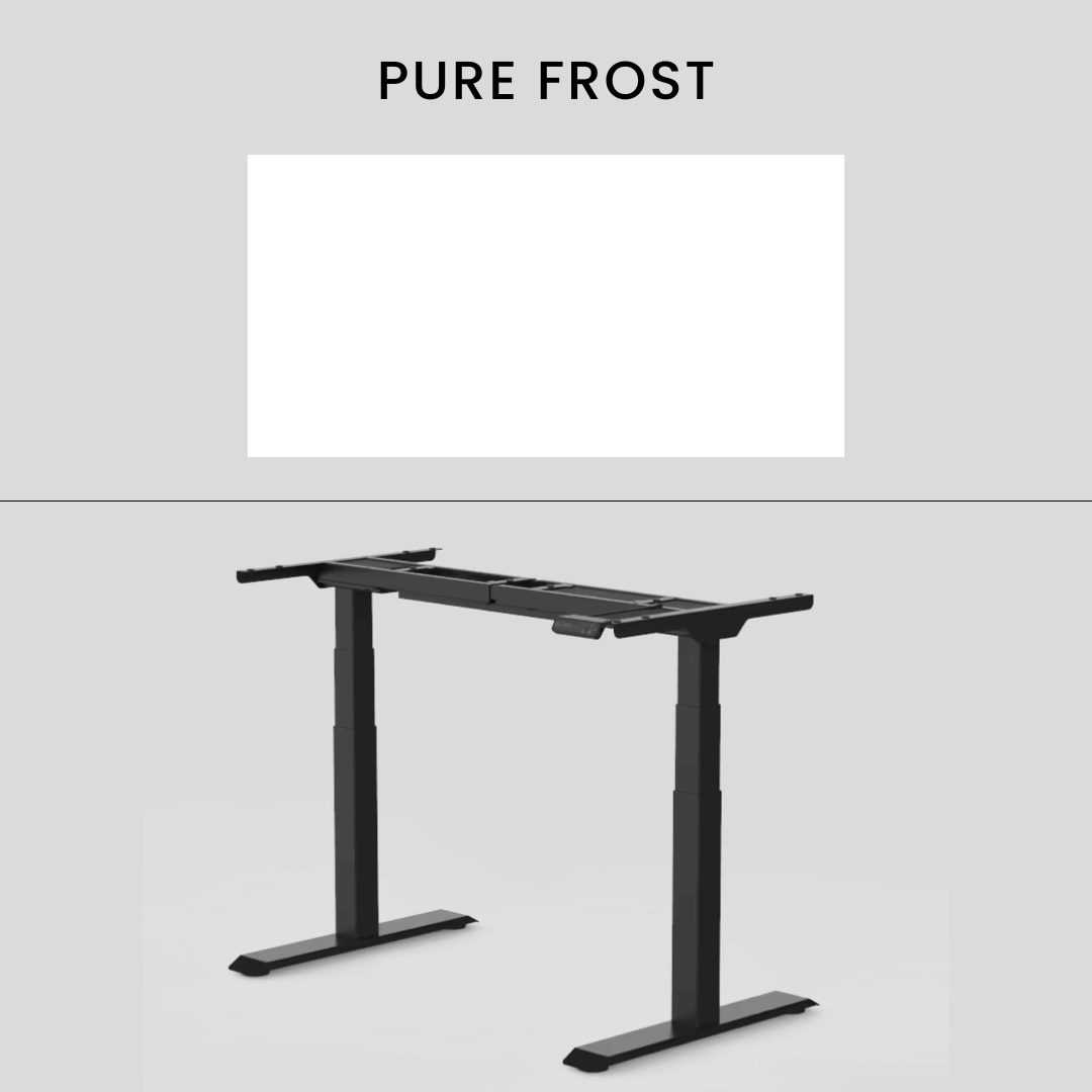 FlexiSpot E7 - Dual Motor Premium Standing Desk With Black Frame - Pure Frost