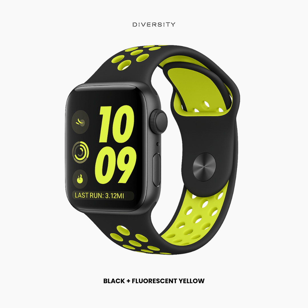 AirLoop Band For Apple Watch - Black + Fluorescent Yellow