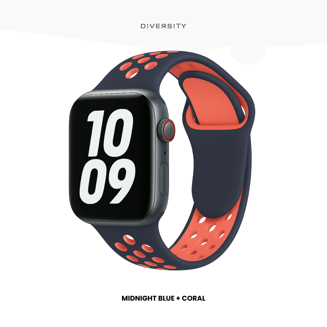 AirLoop Band For Apple Watch - Midnight Blue + Coral