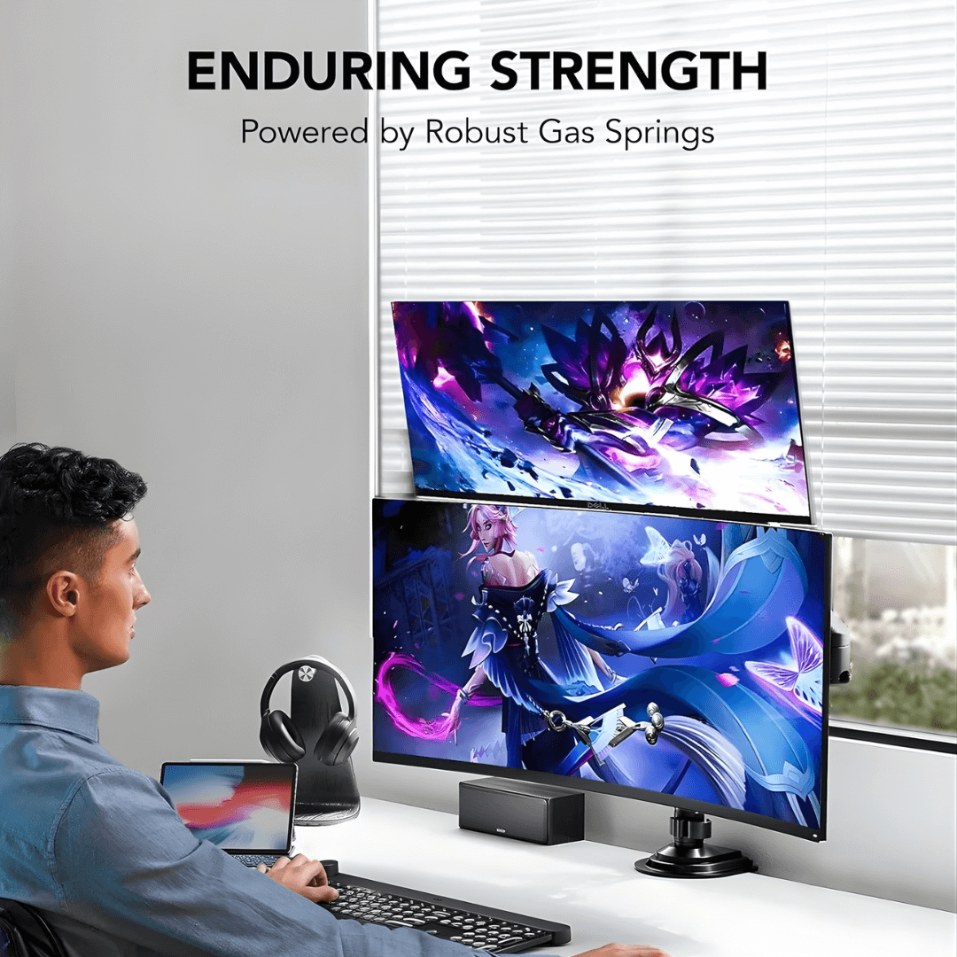 HUANUO Elevation Dual Monitor Arm - Black