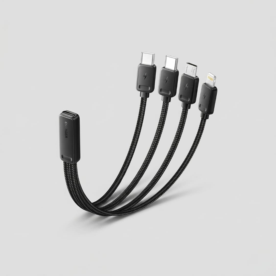 Essager 4-in-1 OTG Multi Charging Cable (USB-C, iPhone & Micro USB)