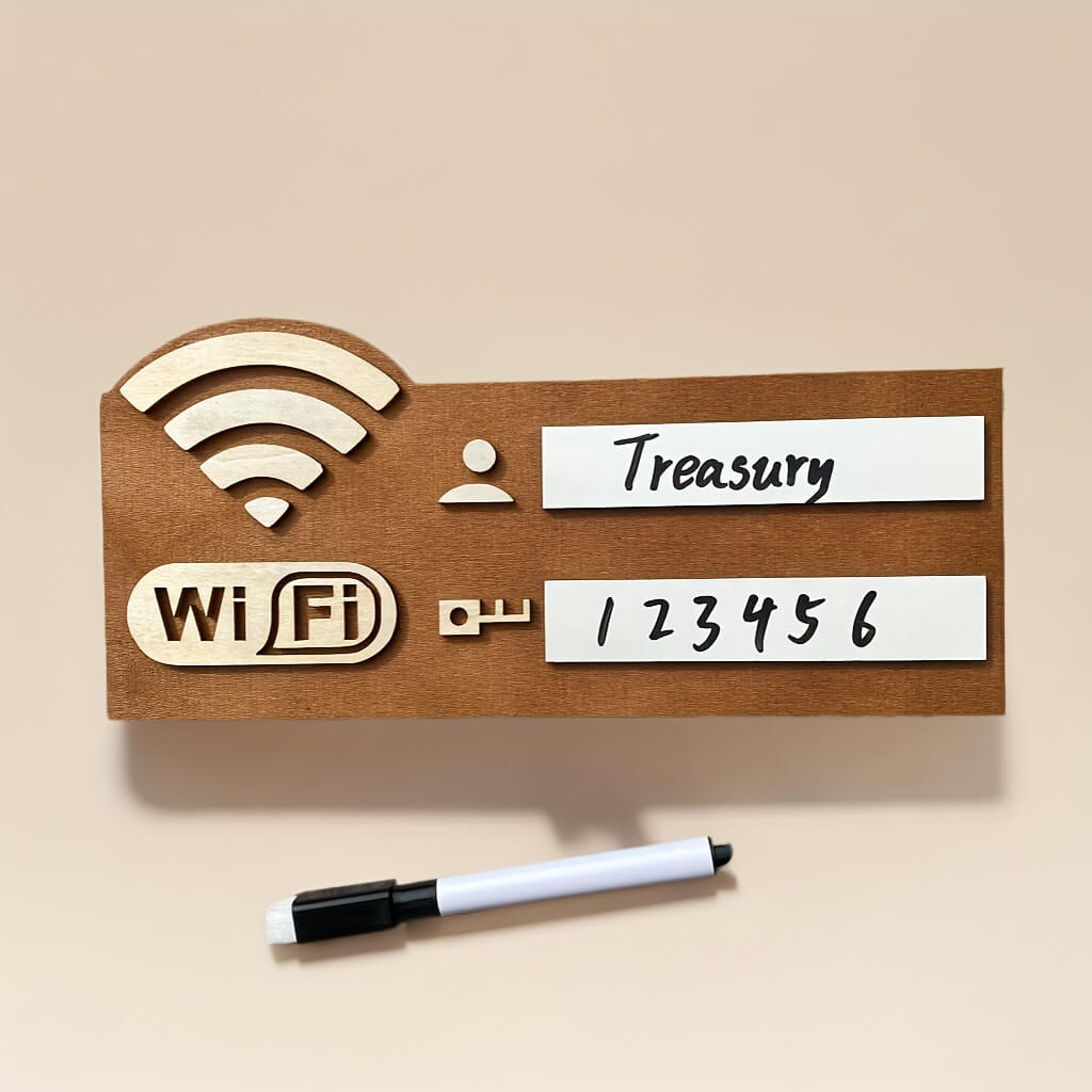 Wooden WiFi Password Wall Mounted Sign