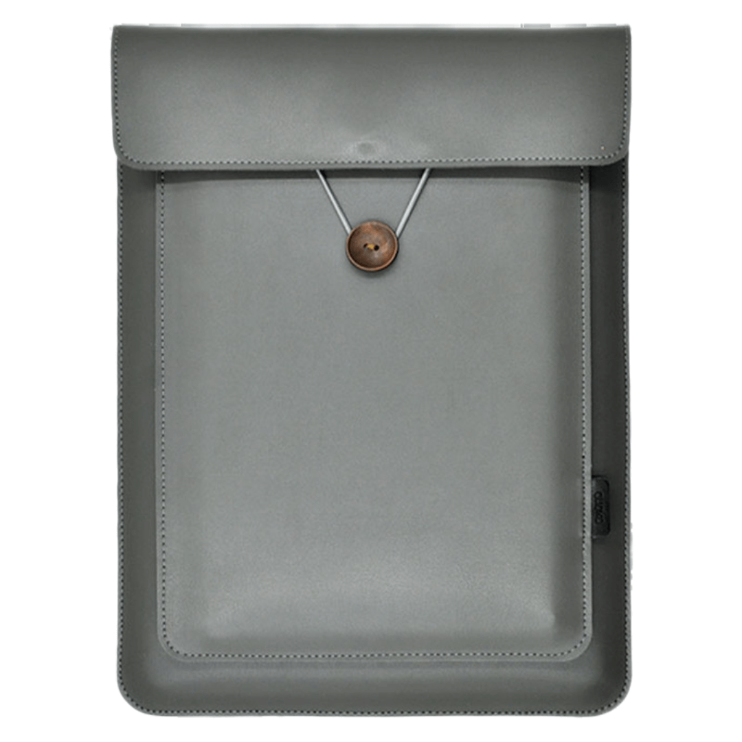 Modern Faux Leather Laptop Sleeve - Dark Grey