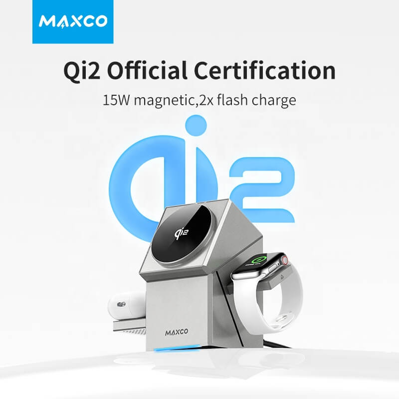 MAXCO 3 in 1 Rotating Wireless Charger - MW11