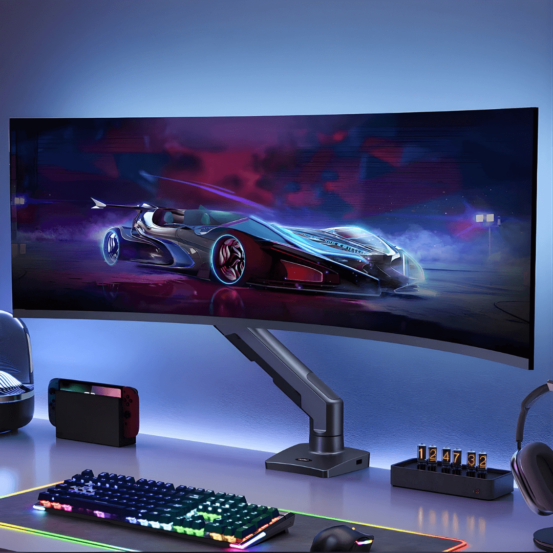 HUANUO Heavy-Duty Single Monitor Arm - Grey