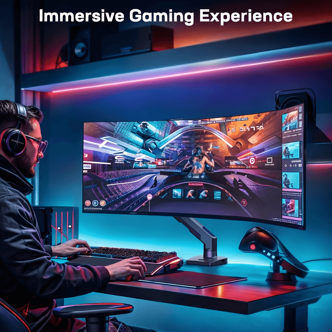 HUANUO Heavy-Duty Single Monitor Arm - Grey