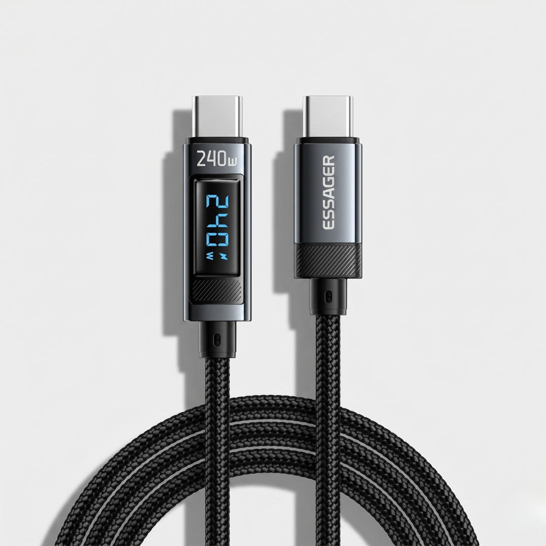 Essager 240W USB-C to USB-C Cable with Digital Display
