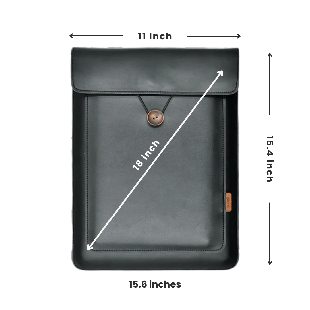 Modern Faux Leather Laptop Sleeve - Green