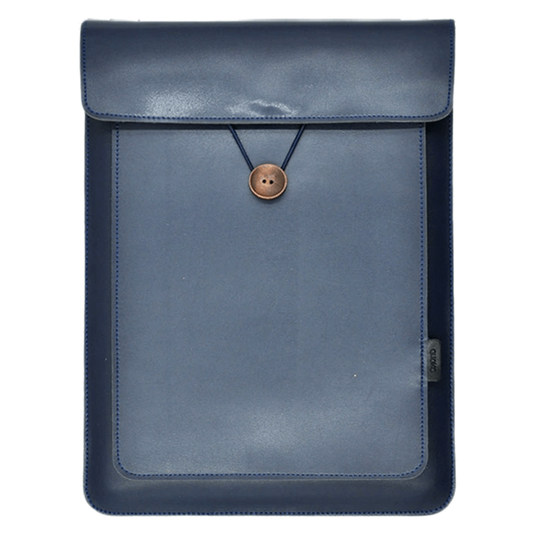 Modern Faux Leather Laptop Sleeve - Blue