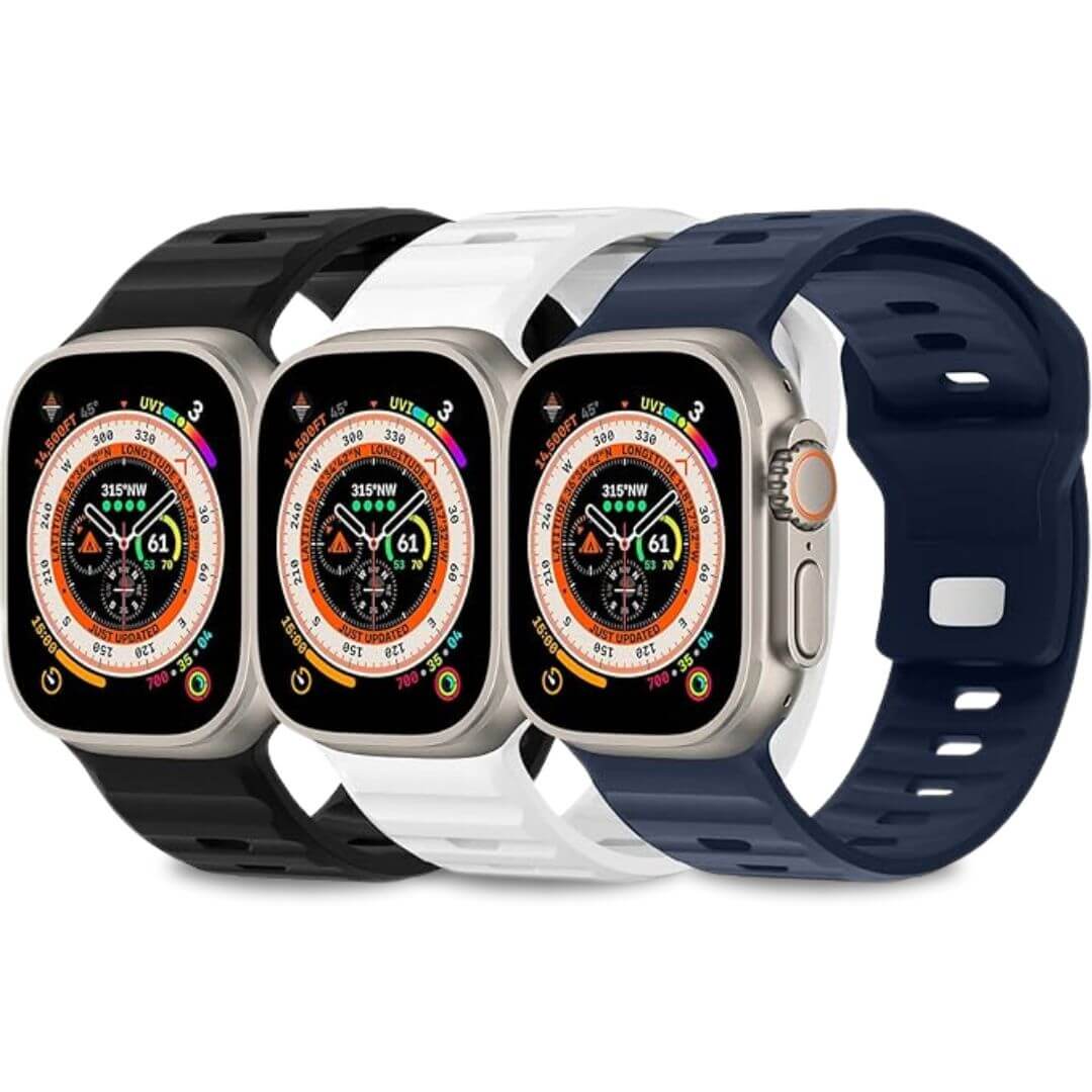 TrailBlaze Silicone Sports Band For Apple Watch - Black