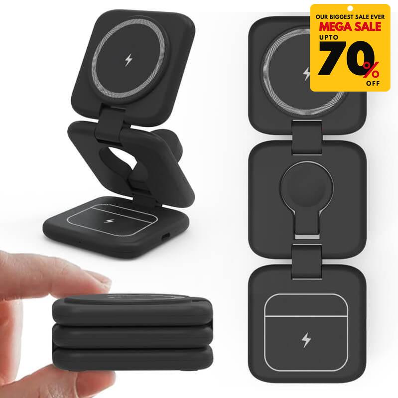 3 in 1 Foldable Magnetic Wireless Charger Stand-DIVERSITY