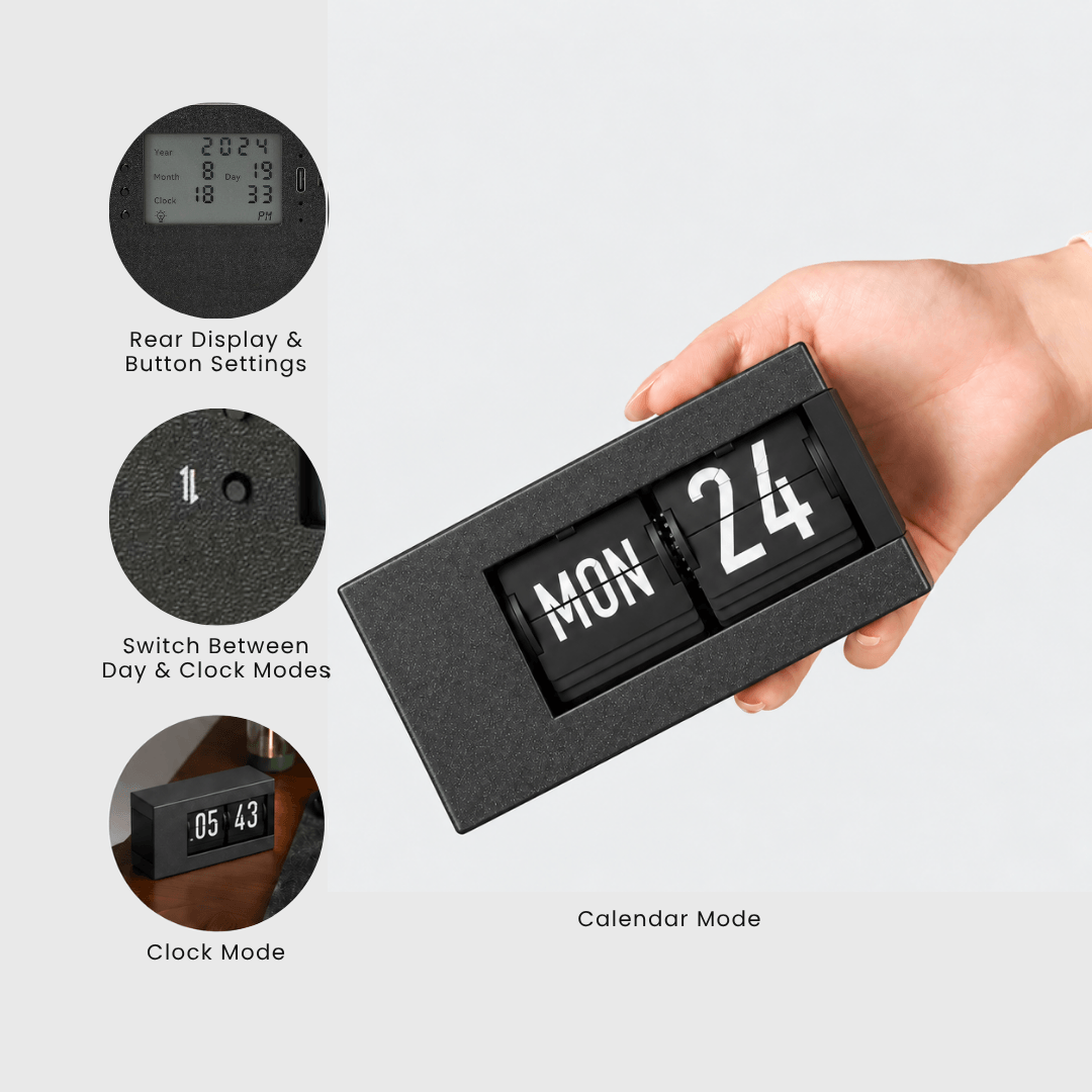 #Color_Dark Grey - Clock & Calendar