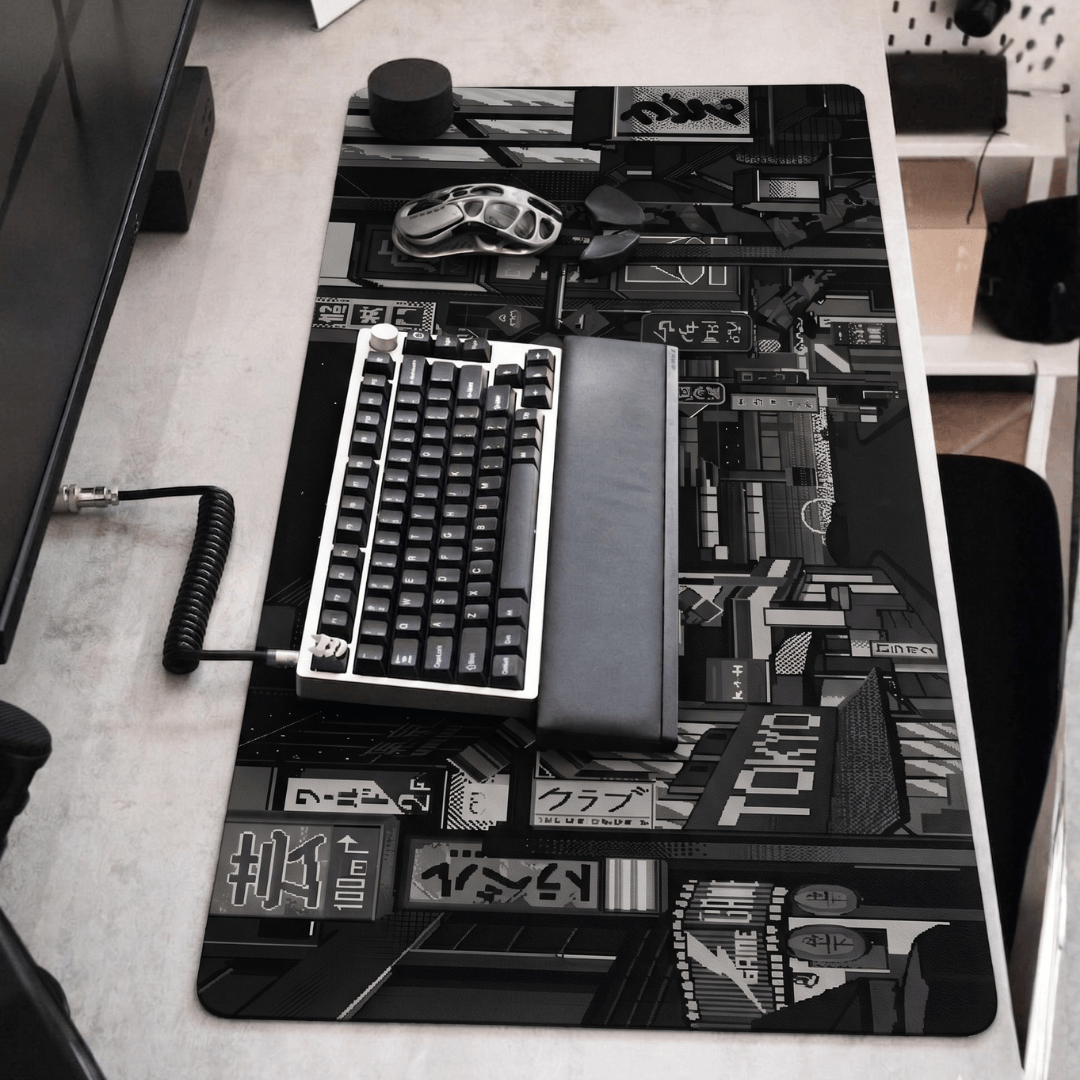 Printed Leather Desk Mat - Tokyo