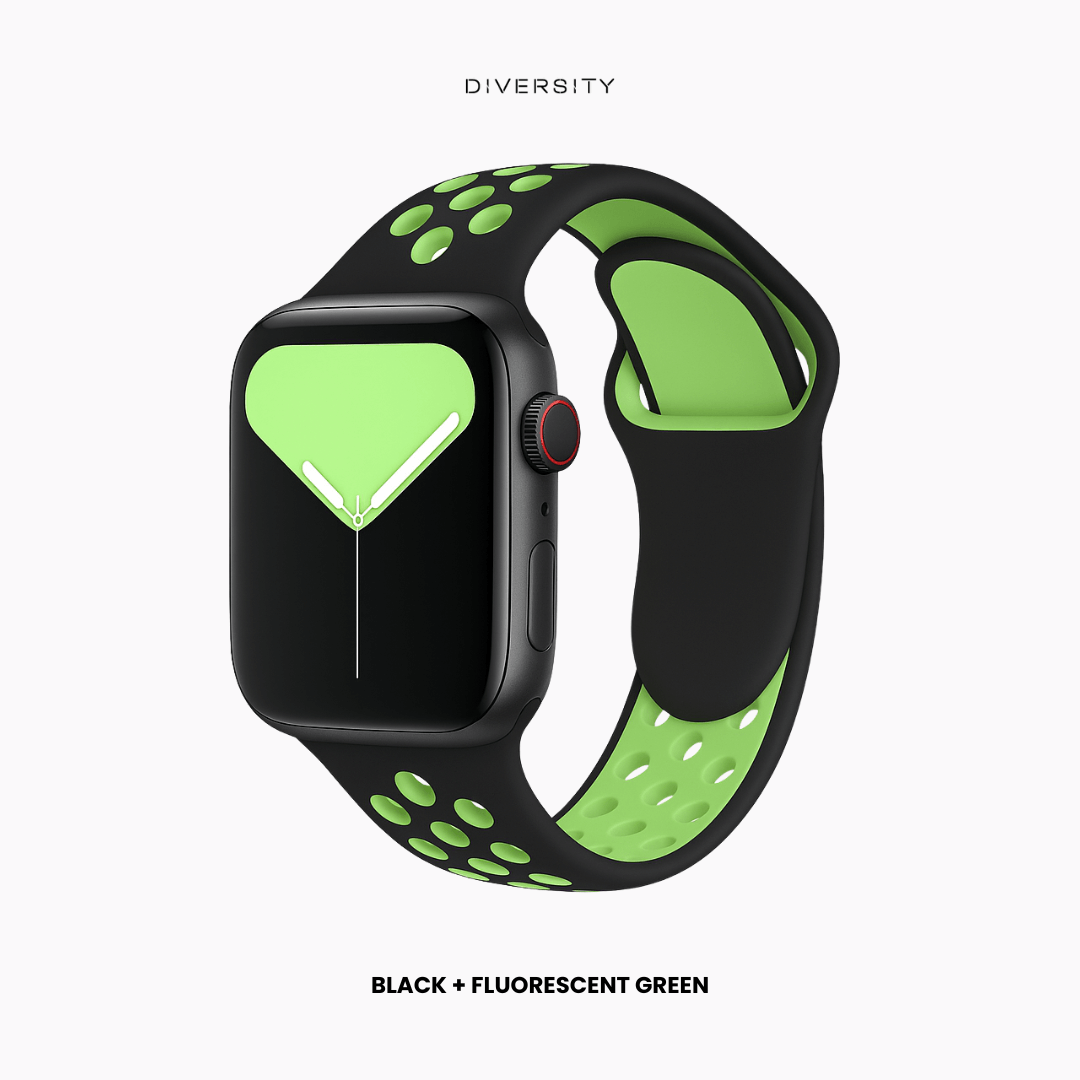 AirLoop Band For Apple Watch - Black + Fluorescent Green