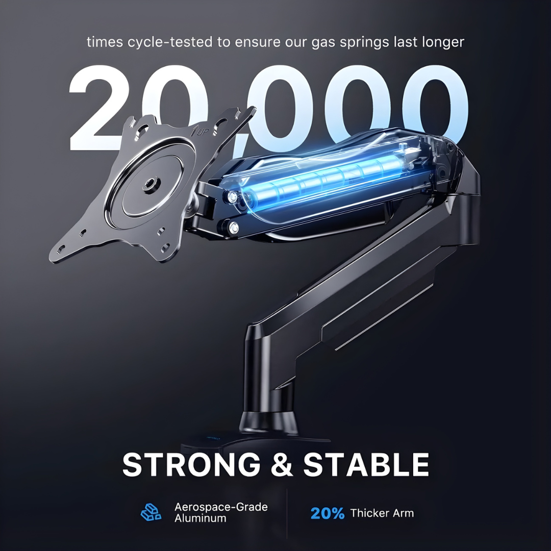 HUANUO Single Monitor Mount for 13 to 32 Inch Screens - Black