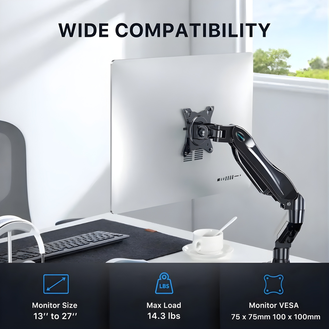 HUANUO Single Monitor Mount for 13 to 32 Inch Screens