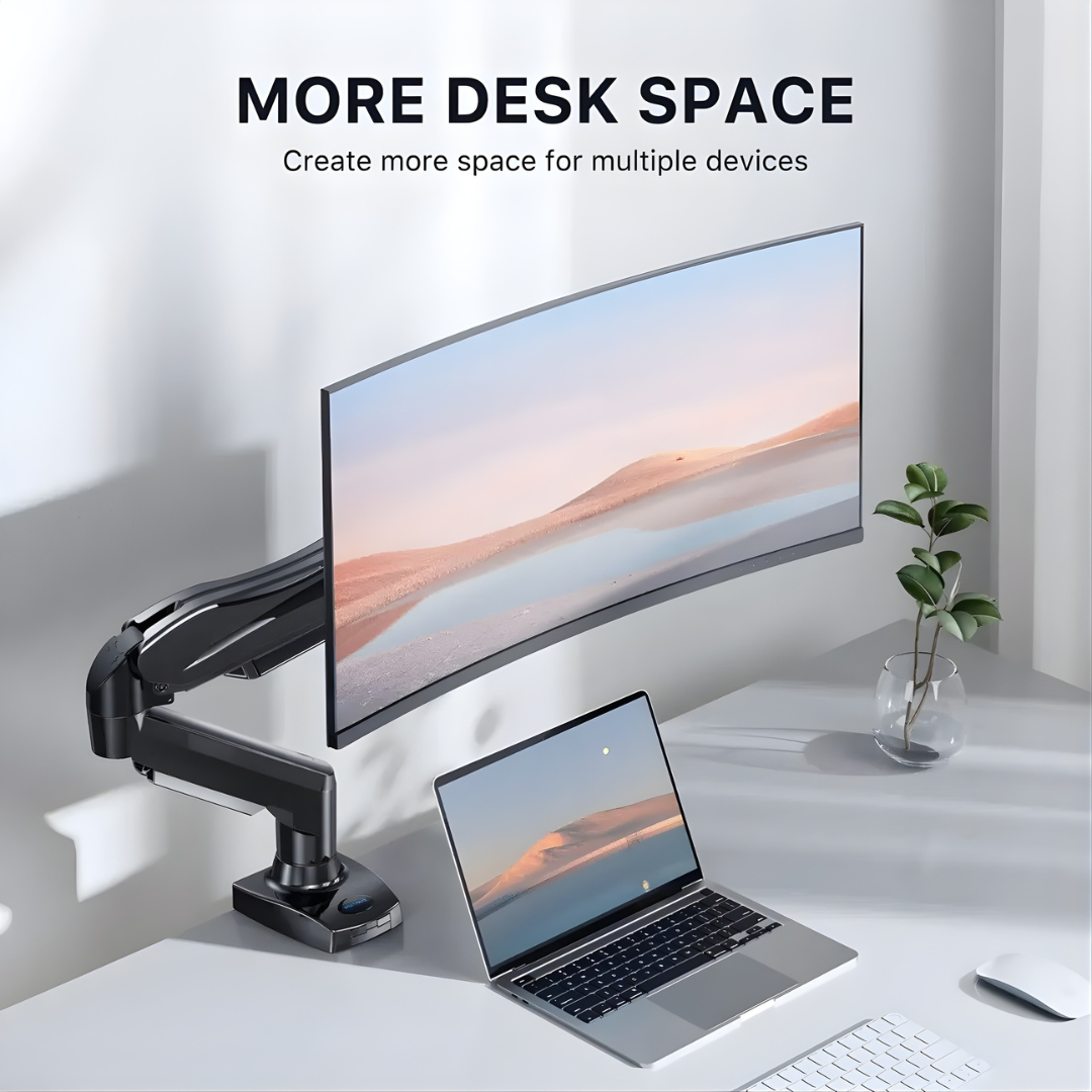 HUANUO Single Monitor Mount for 13 to 32 Inch Screens - Black