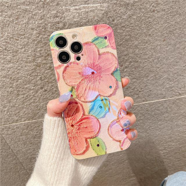 Floral Design Silicone Phone Case-DIVERSITY