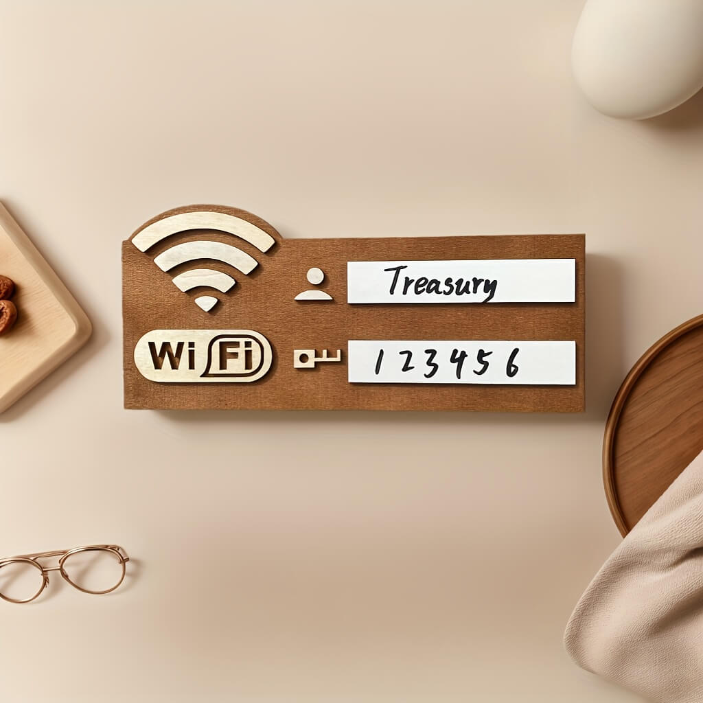 Wooden WiFi Password Wall Mounted Sign