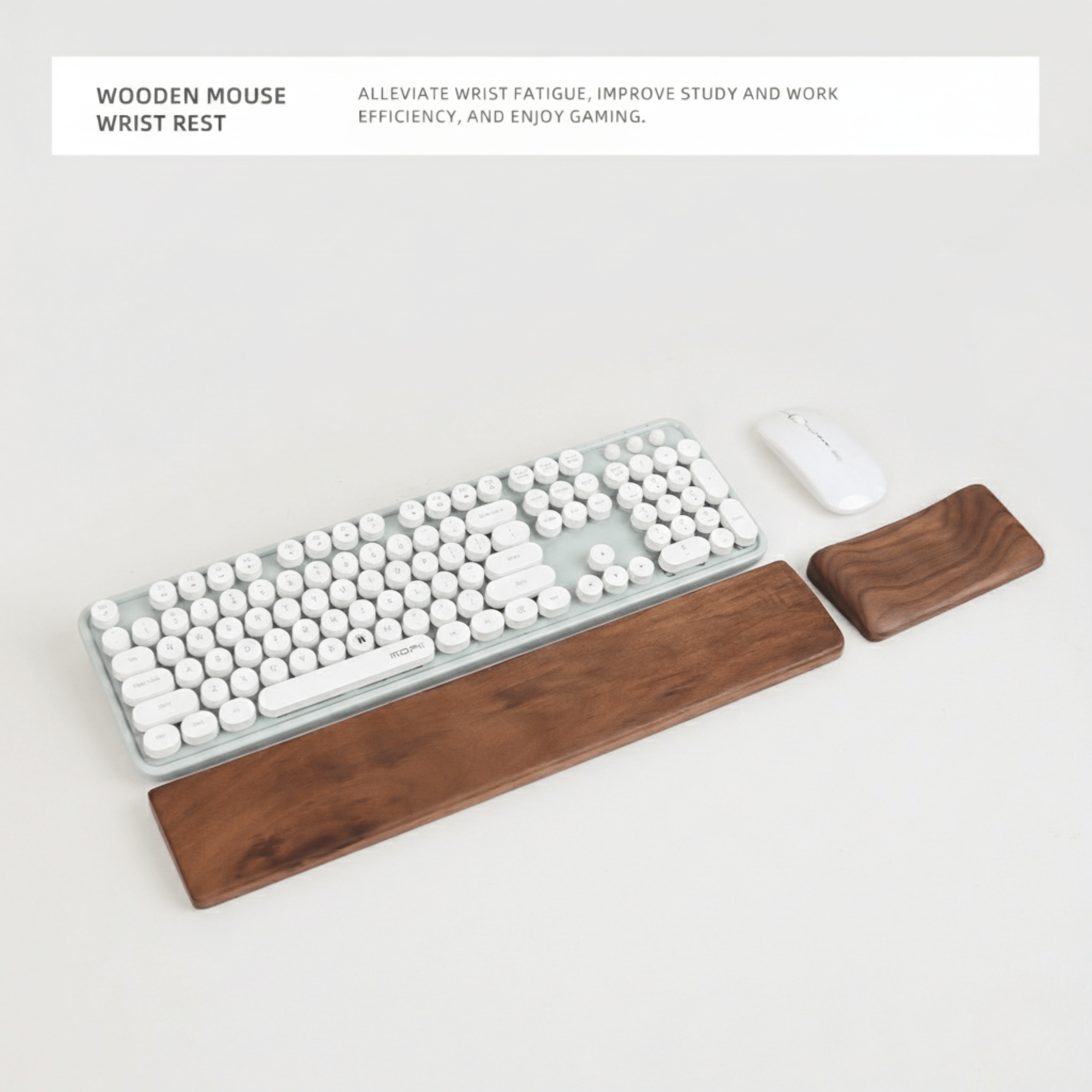 Wooden Keyboard & Mouse Wrist Rest