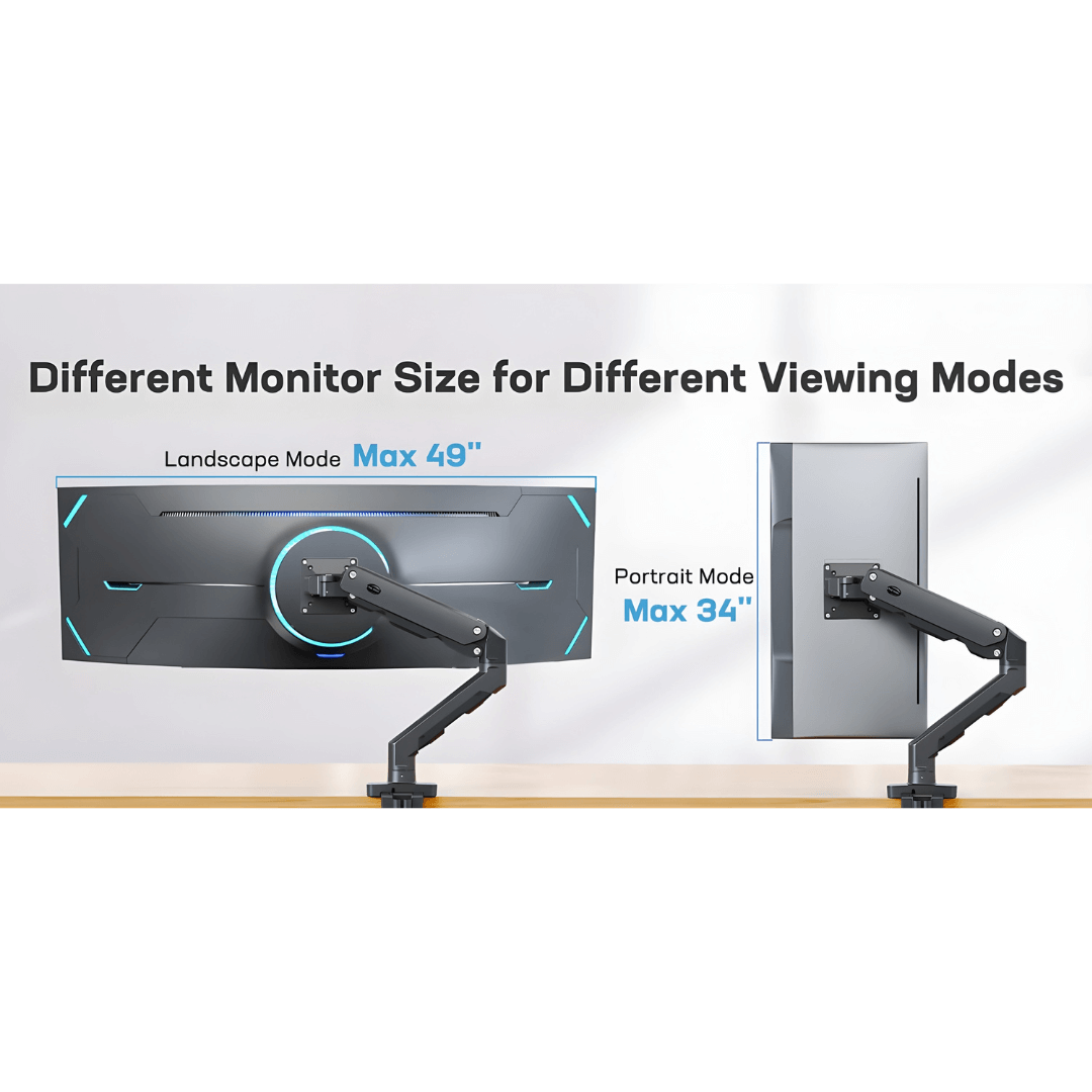 HUANUO Heavy-Duty Single Monitor Arm - Grey