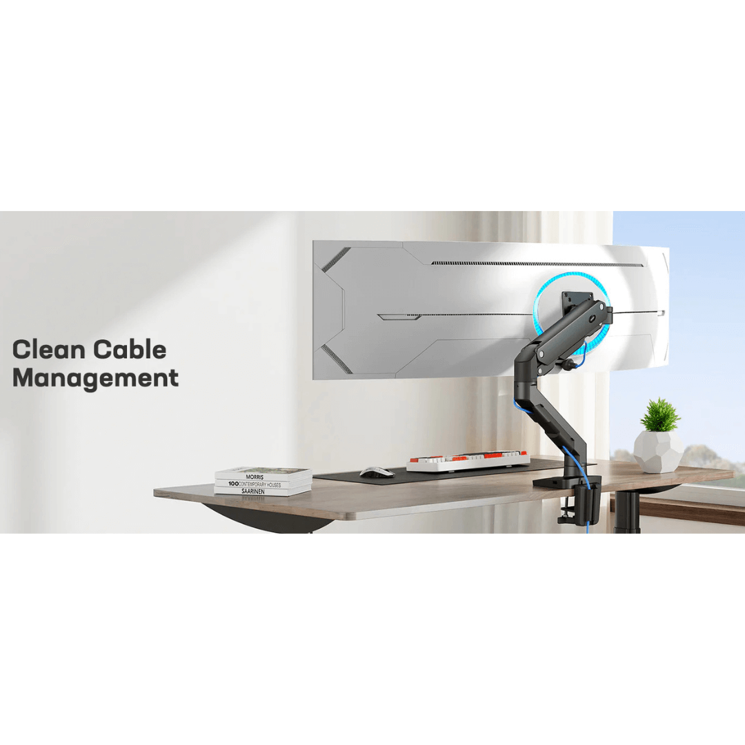 HUANUO Heavy-Duty Single Monitor Arm - Grey