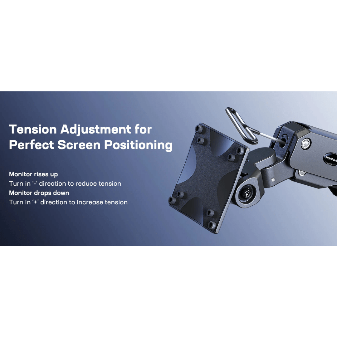 HUANUO Heavy-Duty Single Monitor Arm - Grey