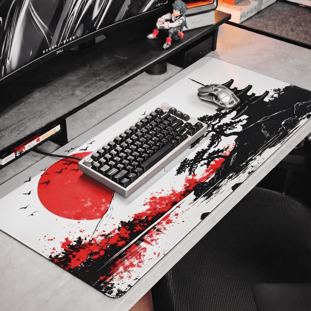 Printed Leather Desk Mat - Japanese Landscape