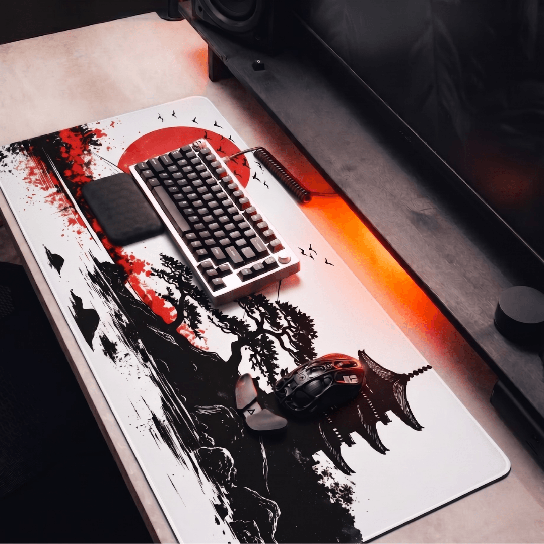 Printed Leather Desk Mat - Japanese Landscape