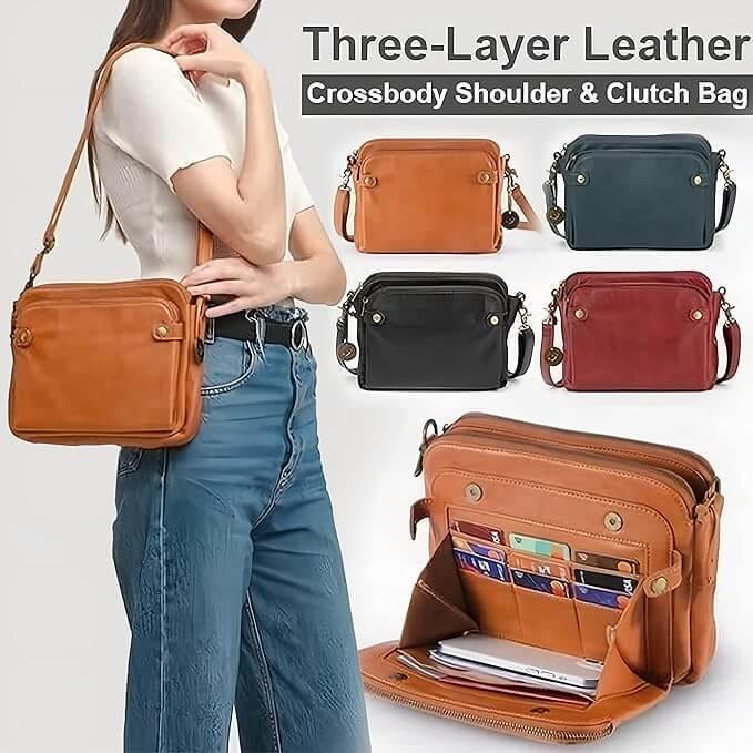Vintage 3 Layer Leather Bag-DIVERSITY