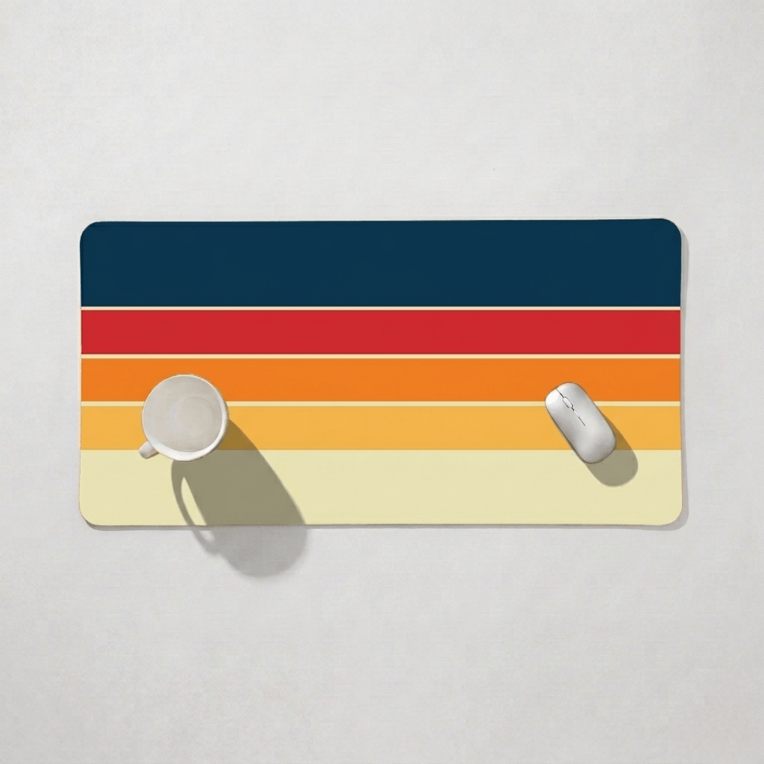 Printed Leather Desk Mat - Retro Horizon