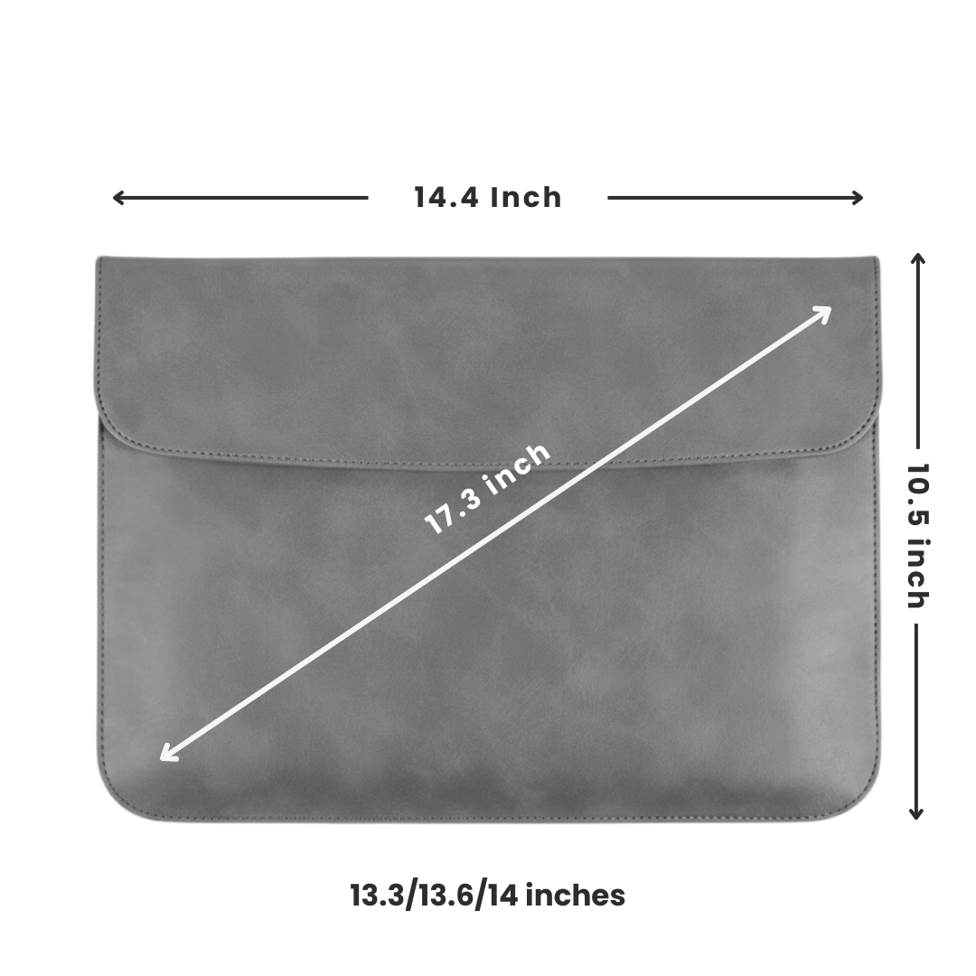 PU Leather Laptop Sleeve With Power Pouch - Rose Pink