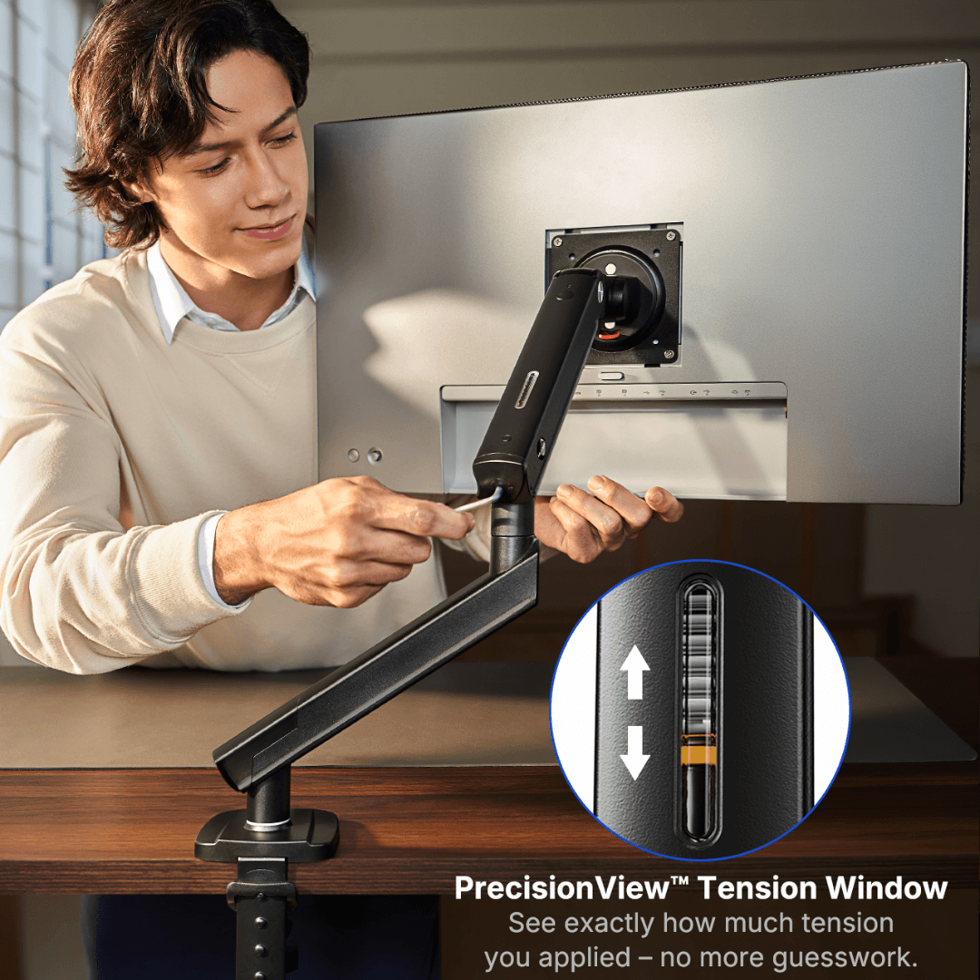 HUANUO FlowLift Single Monitor Arm for 13 to 32 Inch Screens
