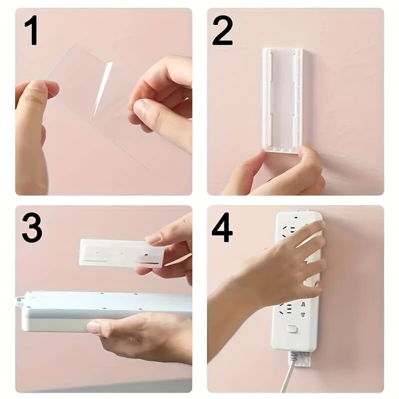 Ultra-Strong Self-Adhesive Wall Mount Socket Strip