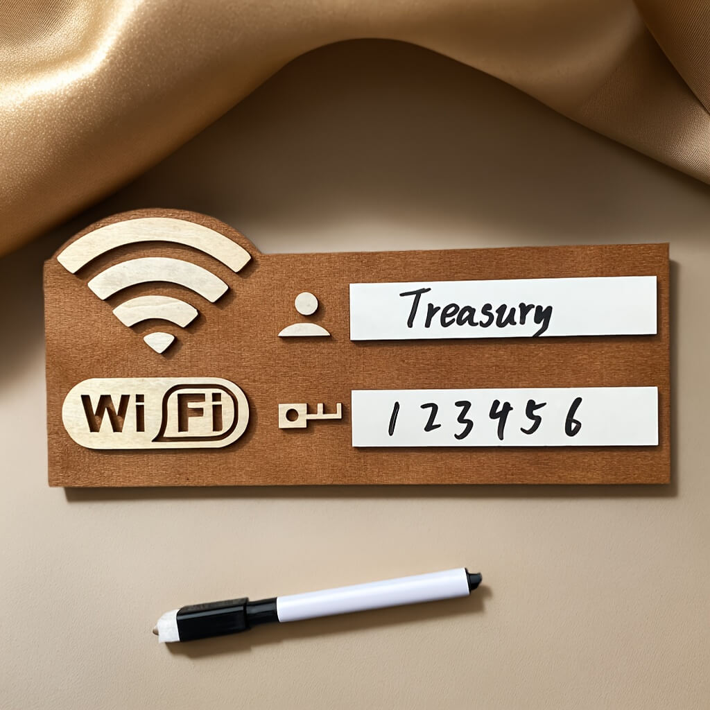 Wooden WiFi Password Wall Mounted Sign