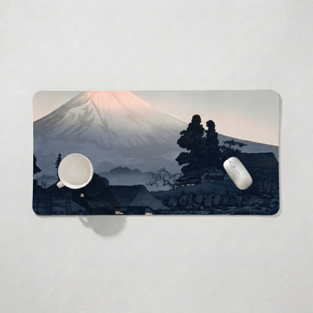 Printed Leather Desk Mat - Mount Fuji
