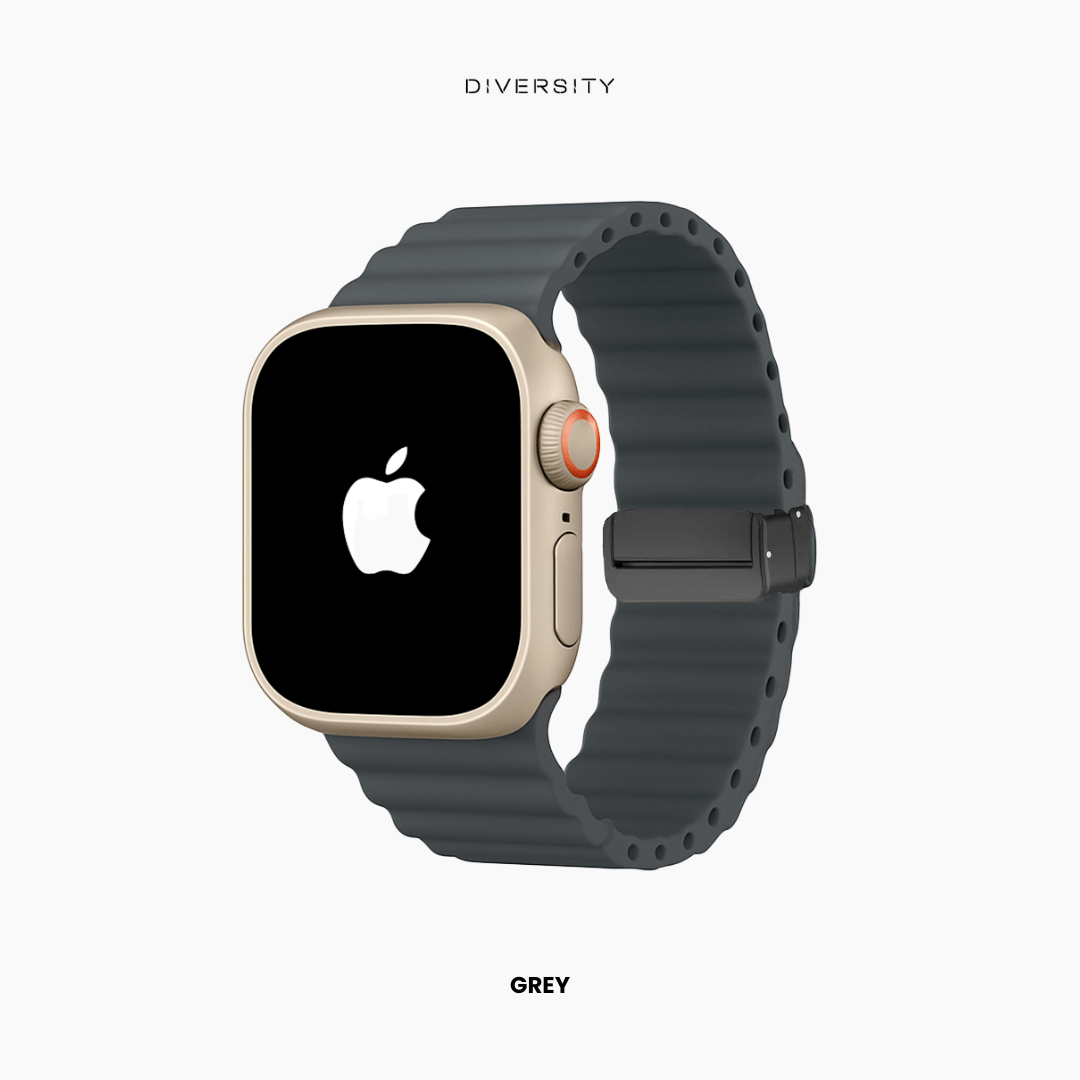 Ocean Magnetic Silicone Strap For Apple Watch - Grey