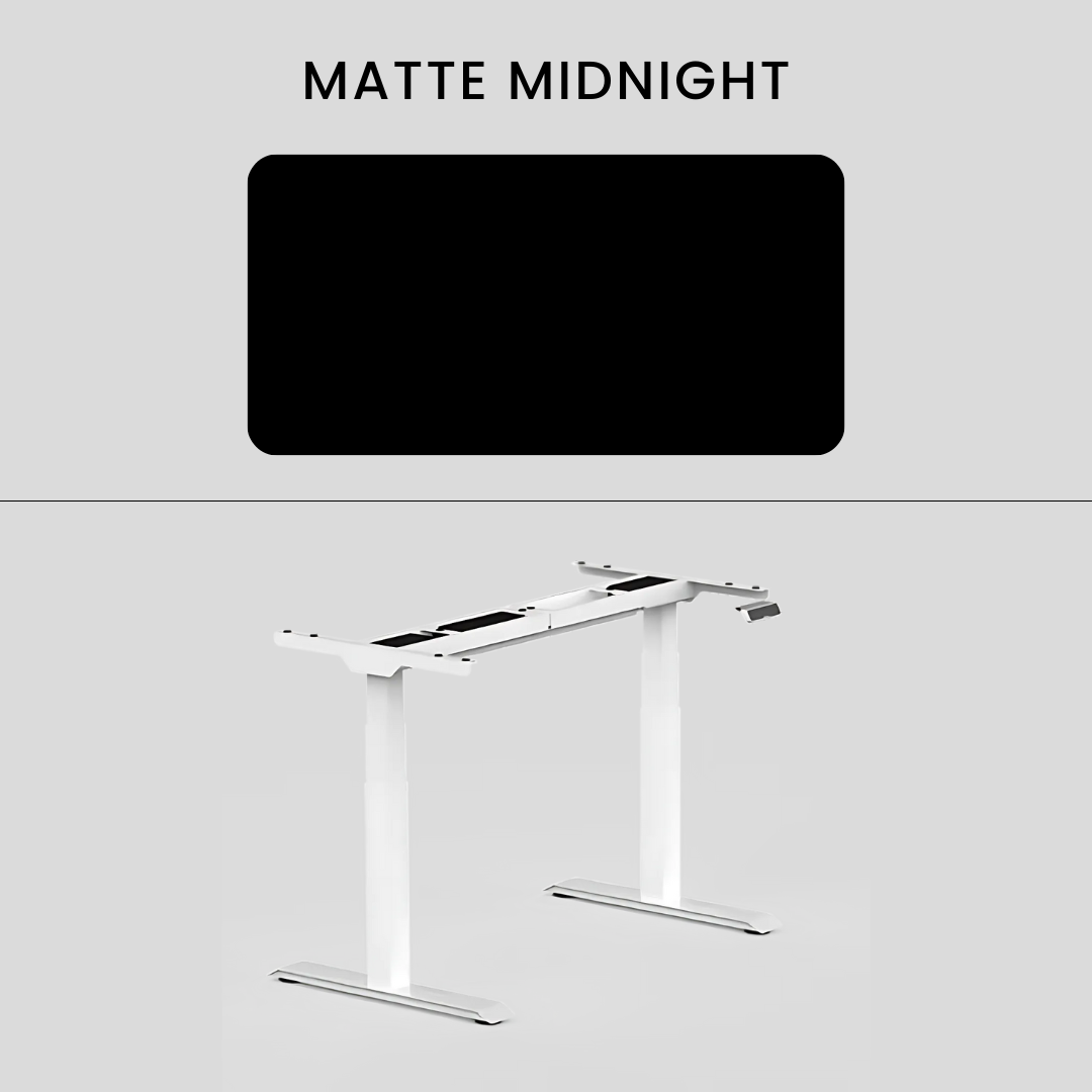 FlexiSpot E7 - Dual Motor Premium Standing Desk With White Frame - Matte Midnight