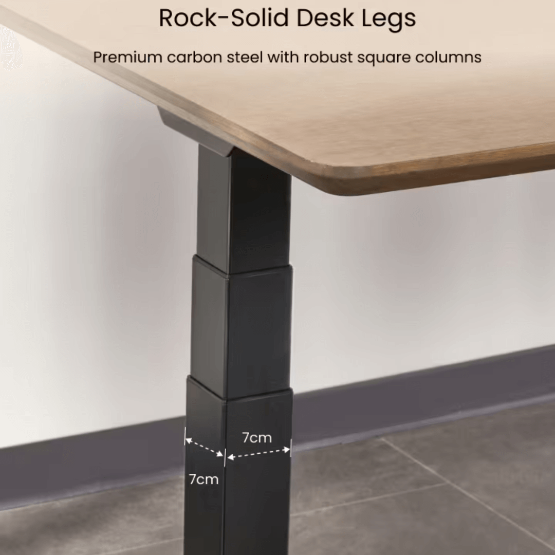 FlexiSpot E7 - Dual Motor Premium Standing Desk With Black Frame - Pure Frost