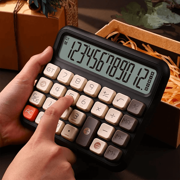 12-Digit Retro Desk Calculator